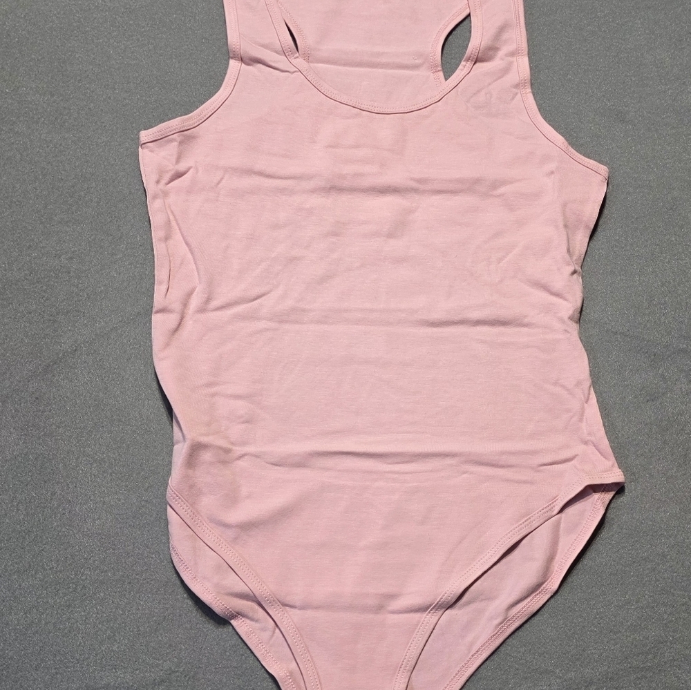 Zenana Blush Pink Sleeveless Cotton Bodysuit Sizes S,M,L,XL New In Poly Bag - Picture 3 of 8